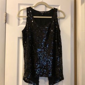 Express Sequin Split Back Tank